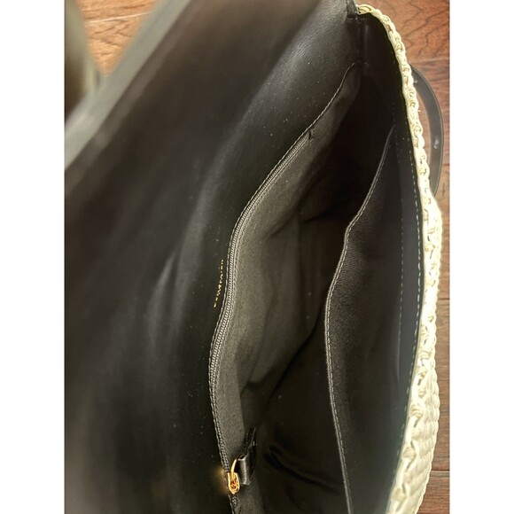 DeMellier Natural Raffia Black Braided Leather Verona Bag - New - Picture 9 of 14